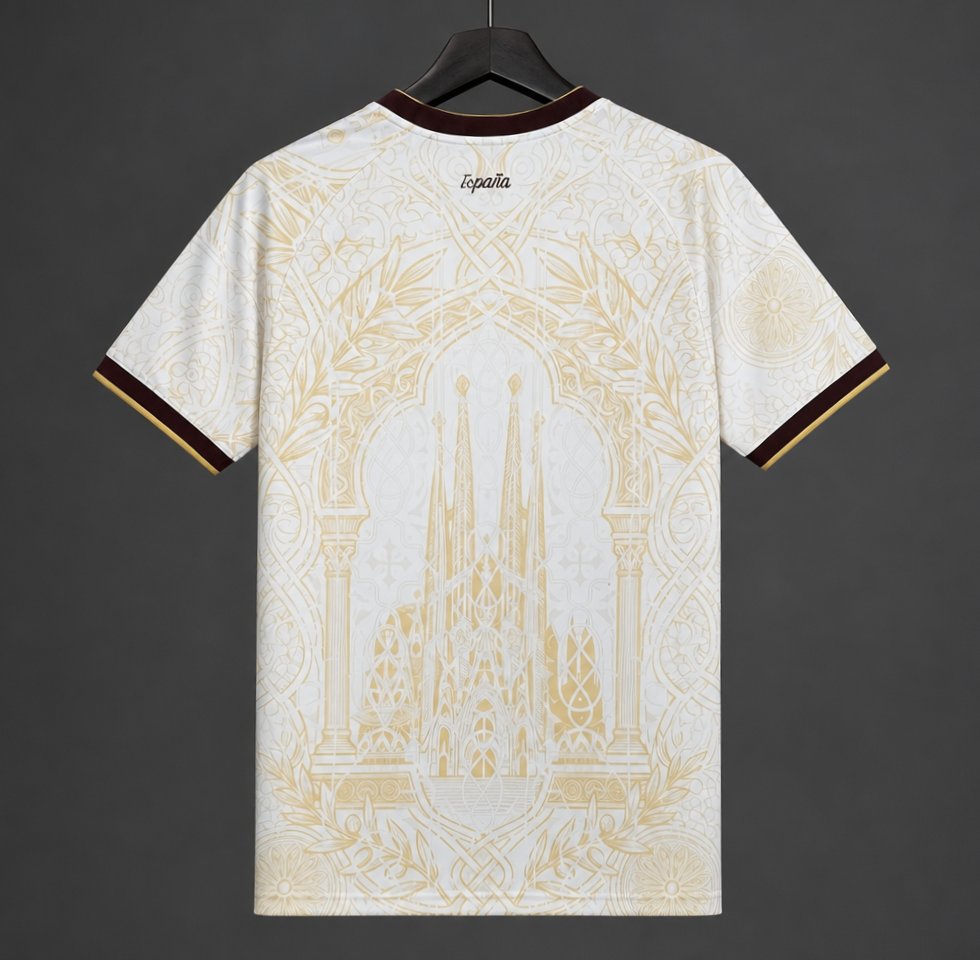 Maillot Espagne 2026 – Design Graphique White Gold Édition Spéciale