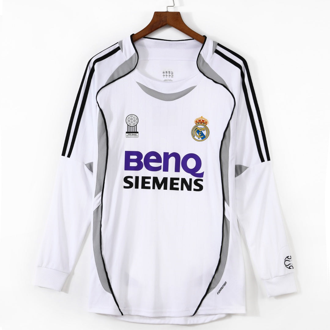 Maillot Rétro Real Madrid Domicile 2006-2007 à Manches Longues