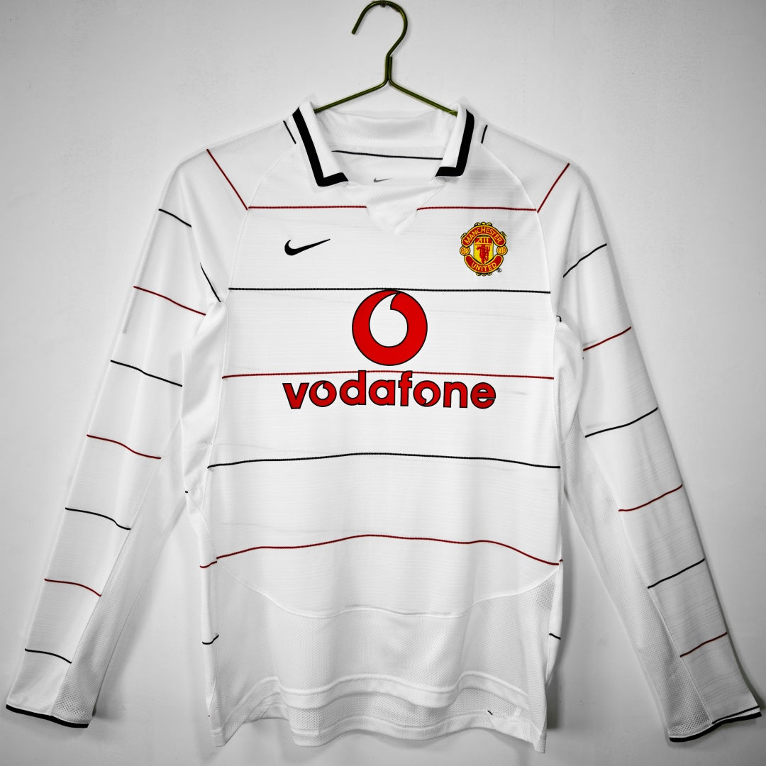 Maillot Extérieur Rétro Manchester United 2003-2004 à Manches Longues