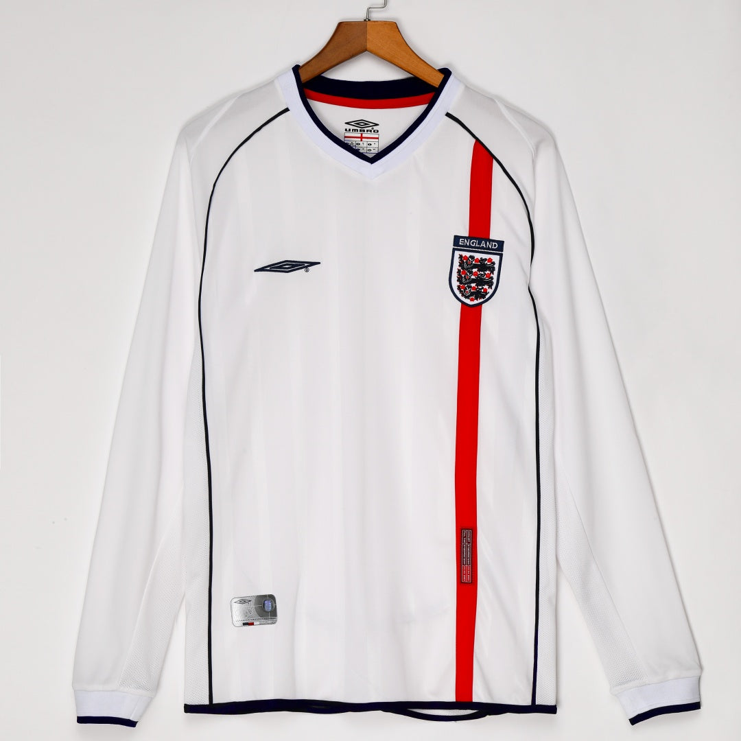Maillot Rétro Angleterre 2002 – Domicile à Manches Longues
