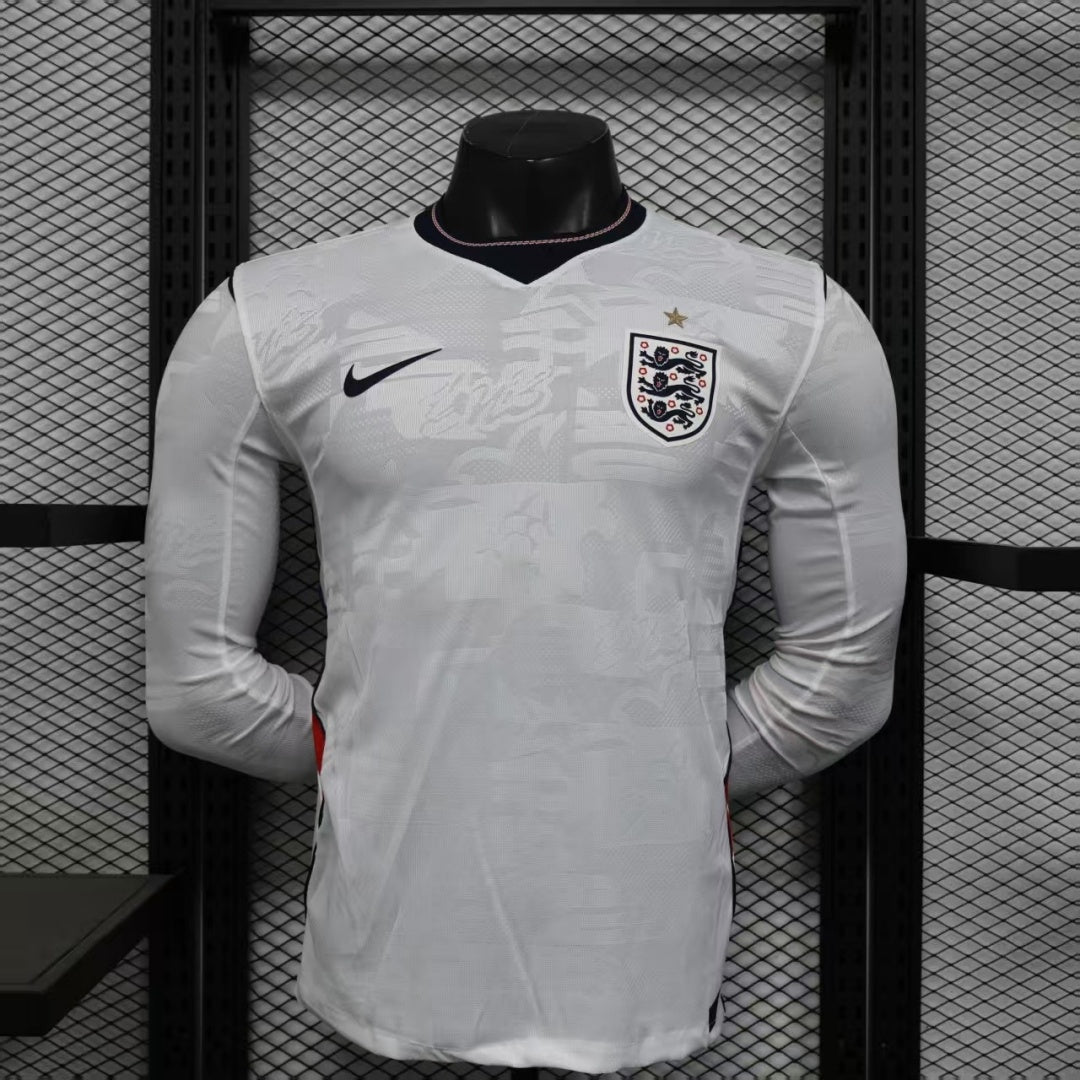 Maillot Angleterre Domicile 2025/26 – Version Joueur à Manches Longues