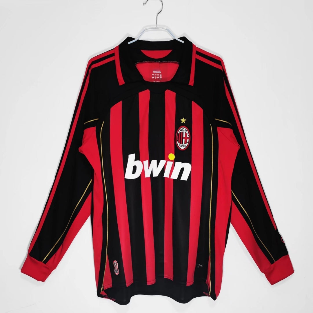 Maillot Rétro AC Milan Domicile 2006-2007 à Manches Longues
