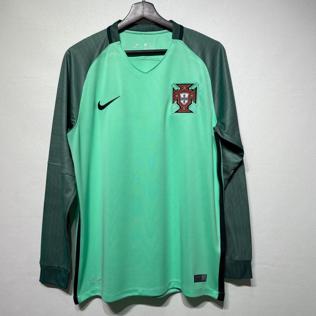 Maillot Rétro Portugal Extérieur 2016 à Manches Longues