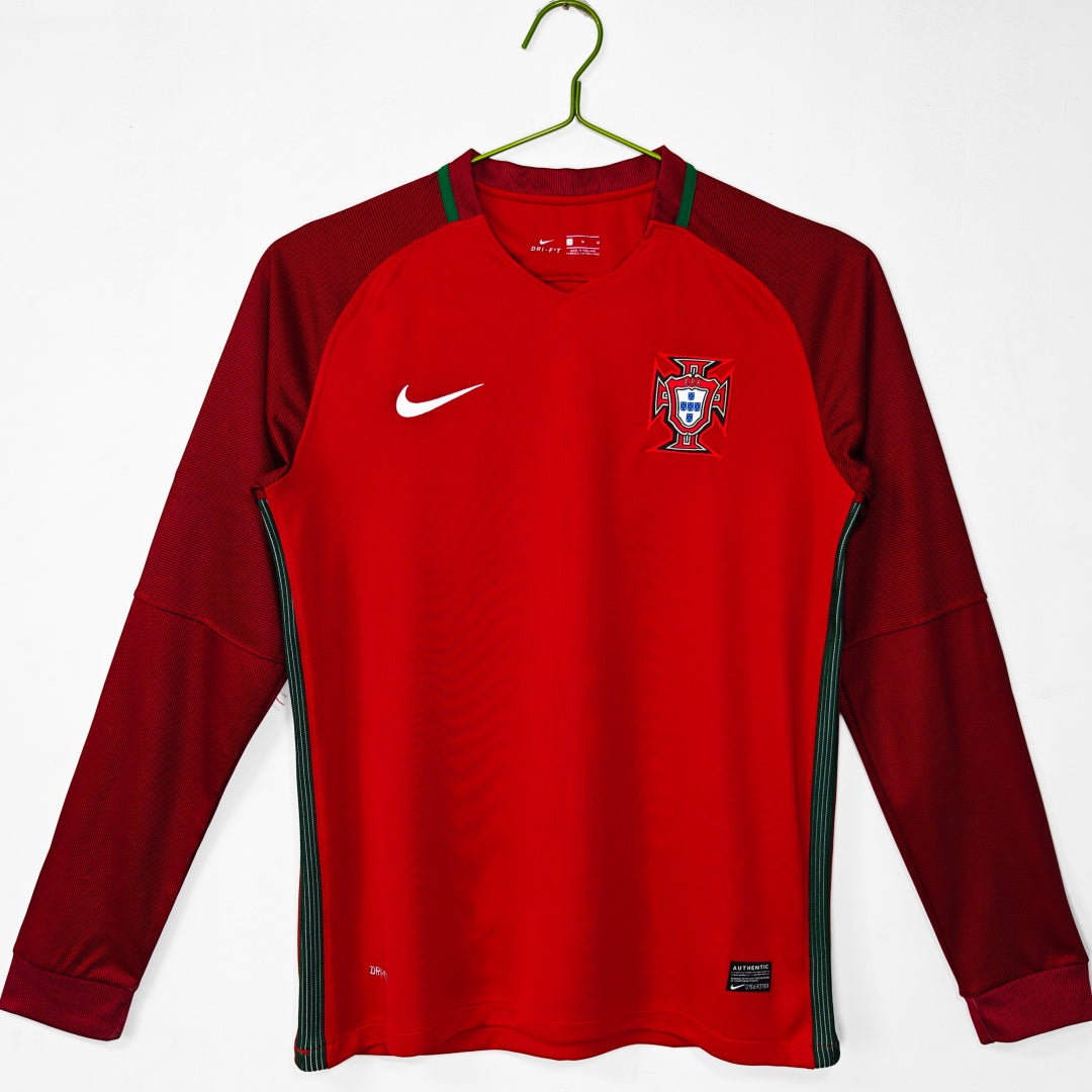 Maillot Rétro Domicile du Portugal 2016 – Manches Longues