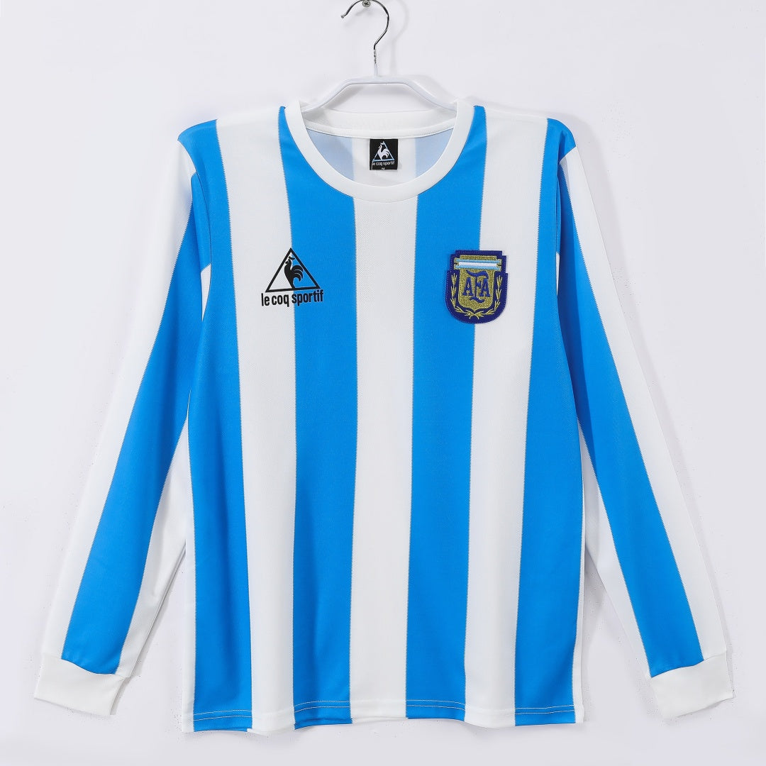 Maillot Rétro Argentine 1986 à Domicile – Manches Longues