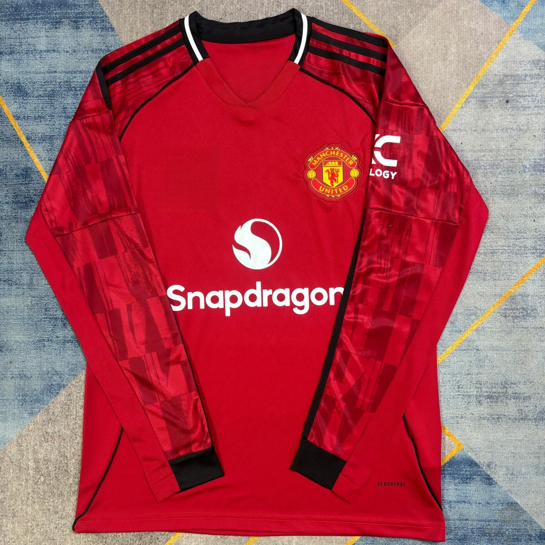 Maillot Manchester United Domicile 2025/26 à Manches Longues