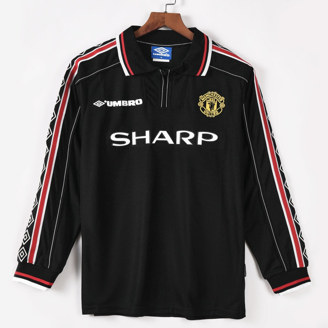 Maillot Extérieur Rétro Manchester United 1998-1999 à Manches Longues