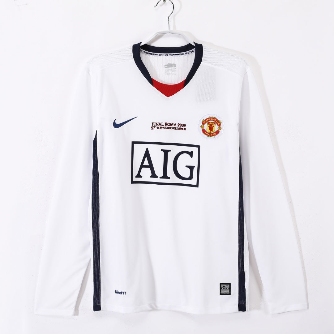 Maillot Extérieur Rétro Manchester United 2008-2009 à Manches Longues