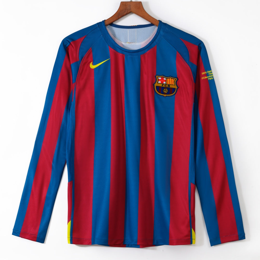 Maillot Rétro FC Barcelone 2005-2006 Domicile à Manches Longues