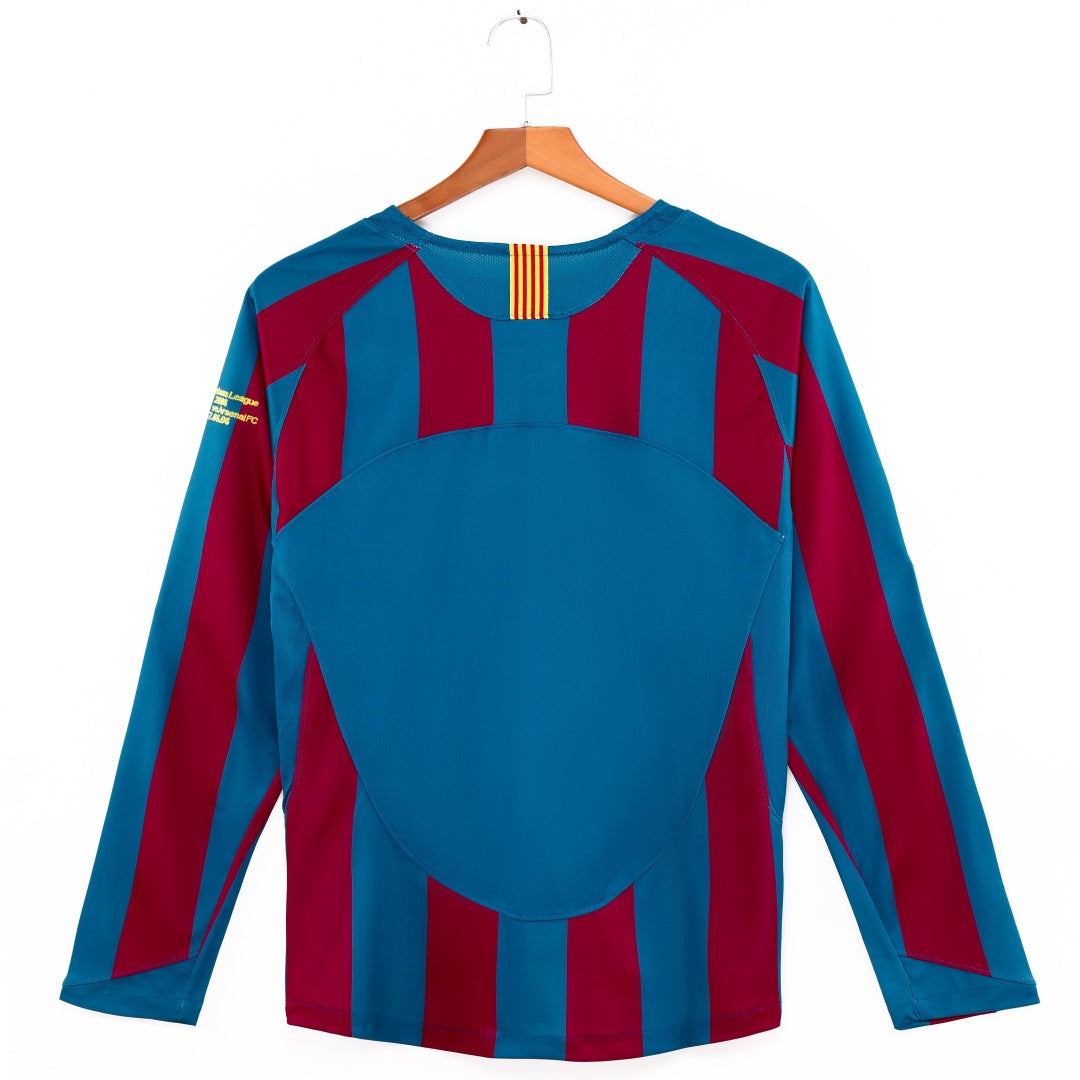 Maillot Rétro FC Barcelone 2005-2006 Domicile à Manches Longues
