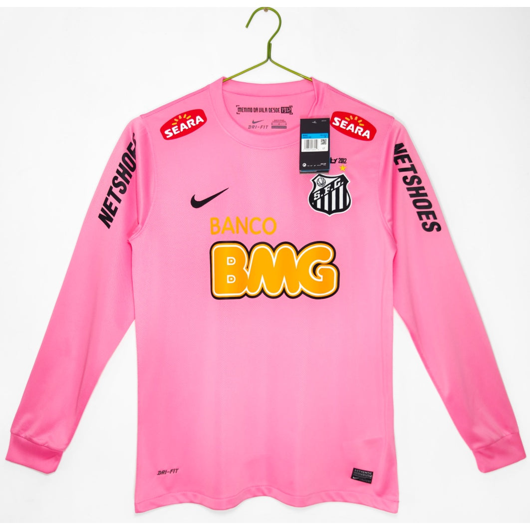Maillot Rétro Santos 2011/2012 Rose à Manches Longues