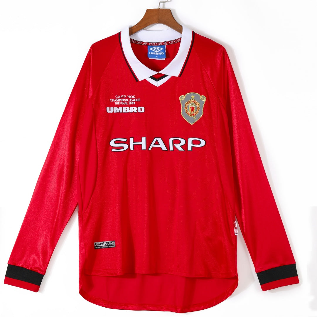 Maillot Rétro Manchester United Domicile 1999-2000 à Manches Longues