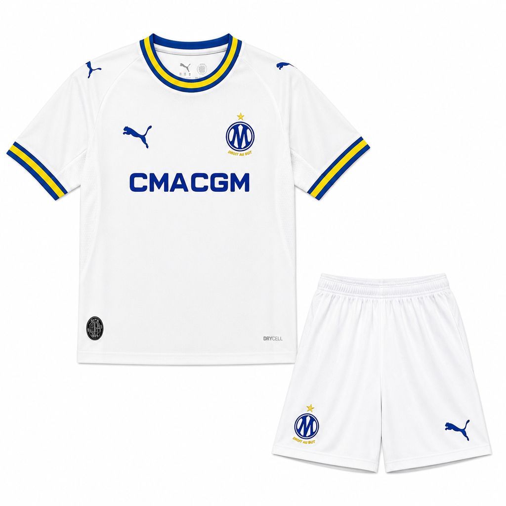 Ensemble Enfant OM Marseille Domicile 2026/2027 – Maillot et Short Officiels