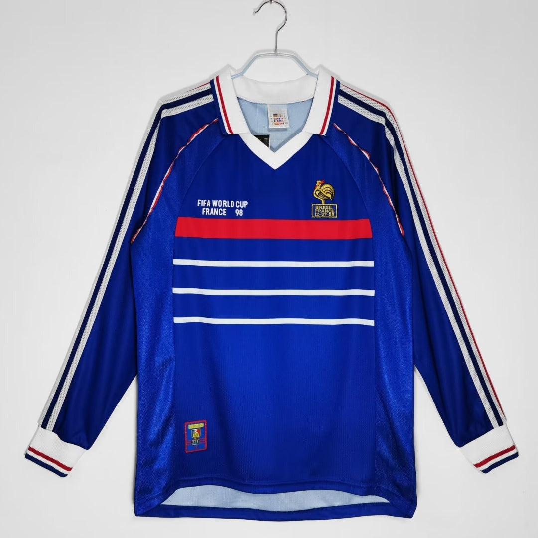 Maillot Rétro France 1998 – Domicile à Manches Longues