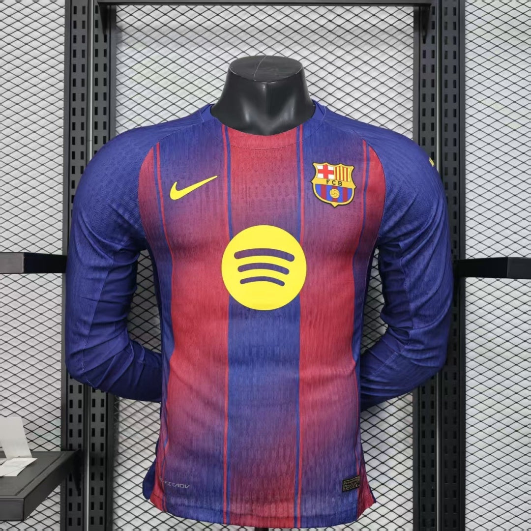 Maillot FC Barcelone Domicile Player 2025/26 à Manches Longues