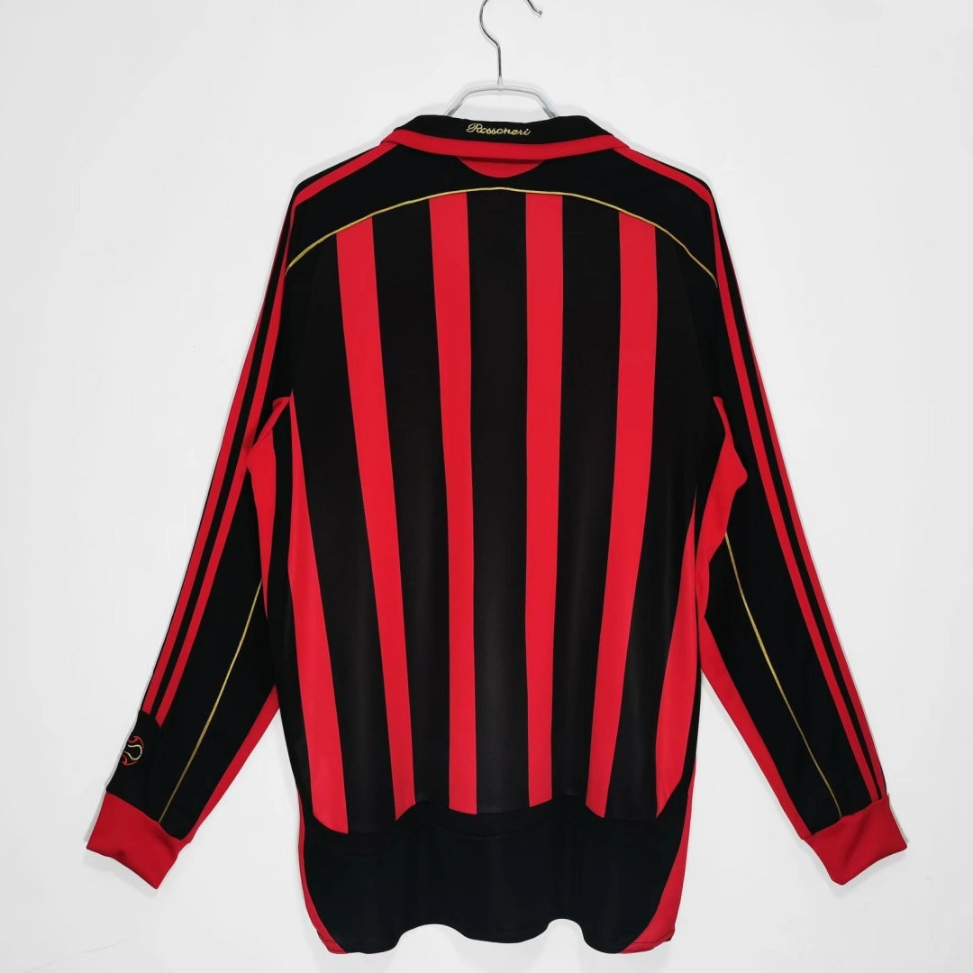 Maillot Rétro AC Milan Domicile 2006-2007 à Manches Longues