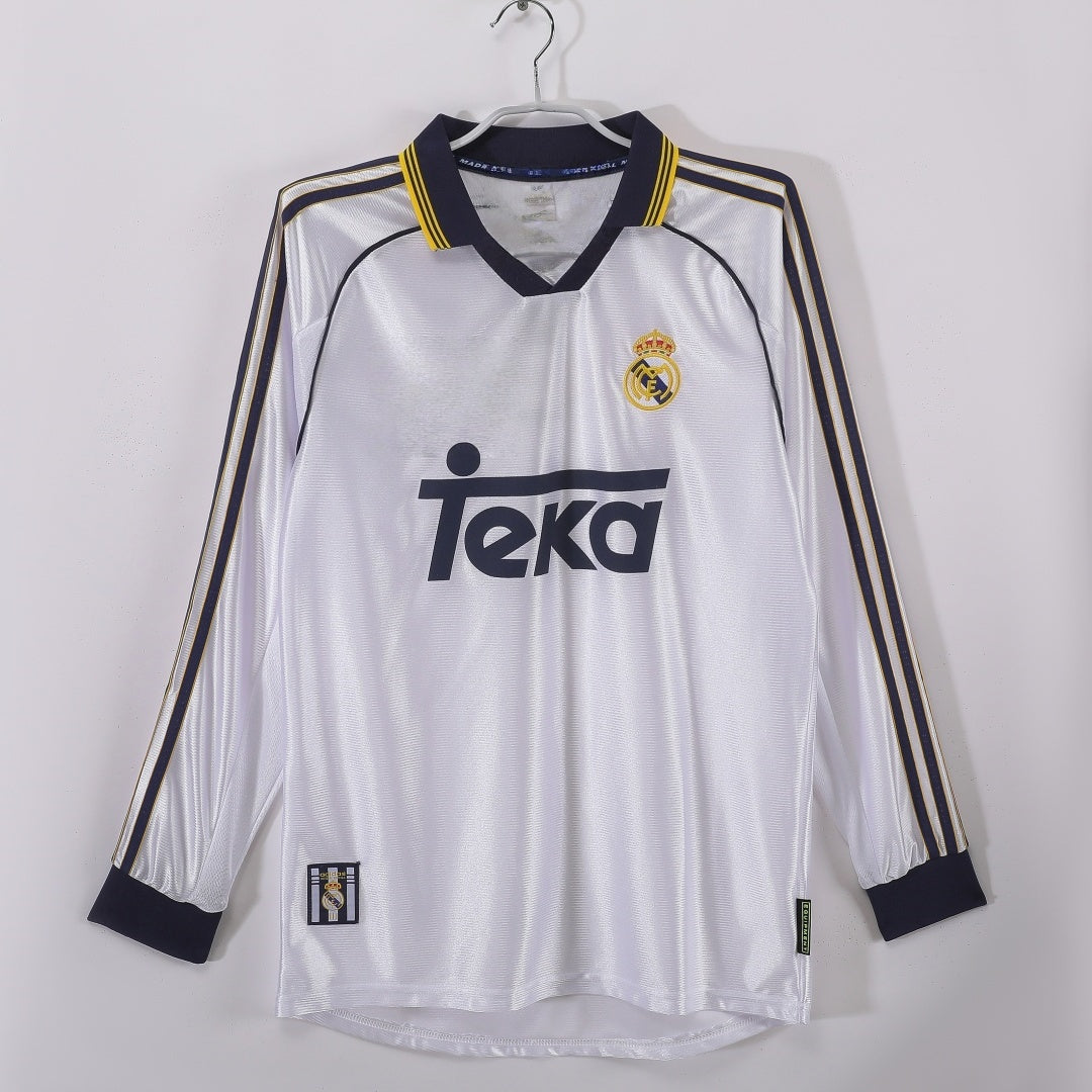 Maillot Rétro Real Madrid Domicile 1998-2000 à Manches Longues