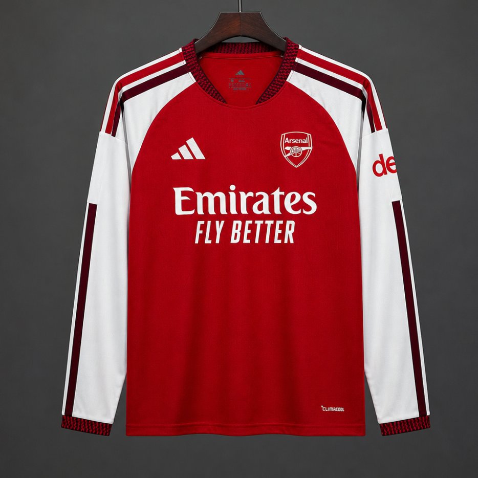 Maillot Arsenal Domicile 2026/2027 à Manches Longues - Édition Officielle - Confort et Style Admirés des Supporters