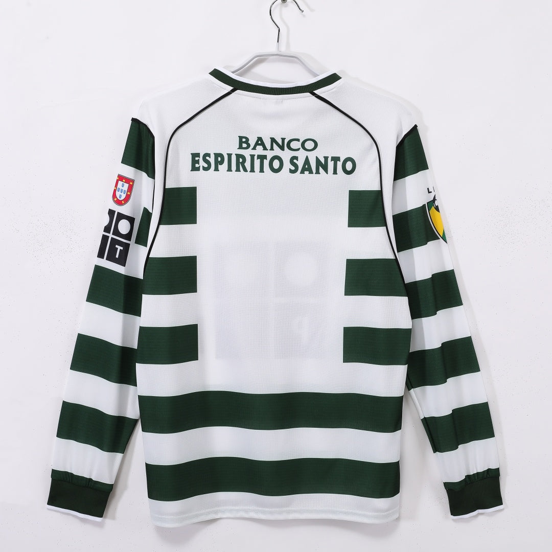 Maillot Rétro Sporting CP Domicile 2001-2003 à Manches Longues