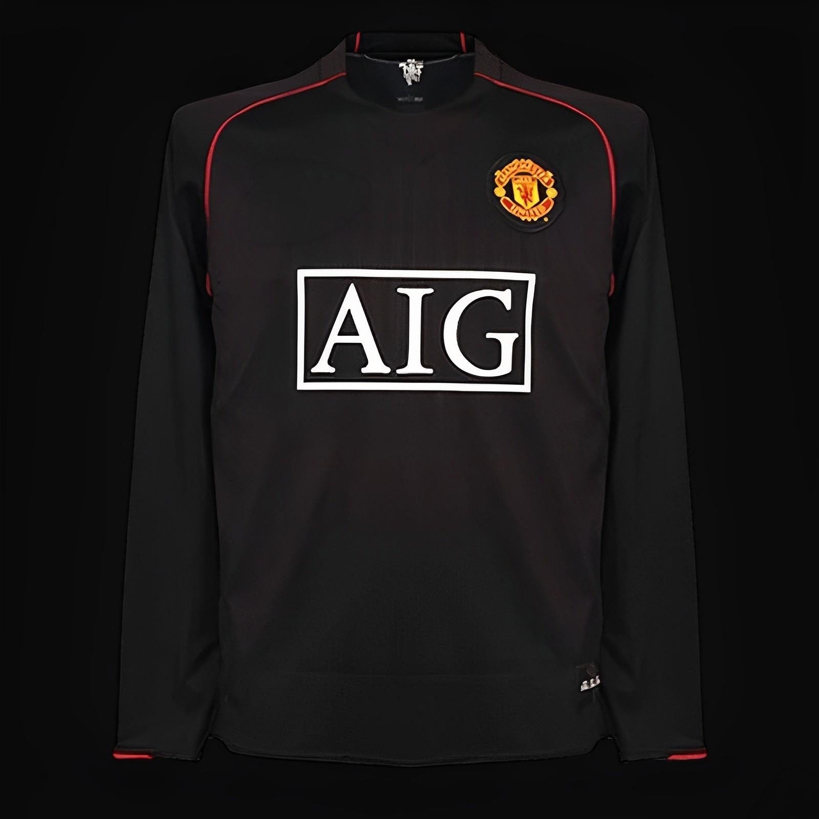Maillot extérieur rétro Manchester United 2007-2008 à manches longues