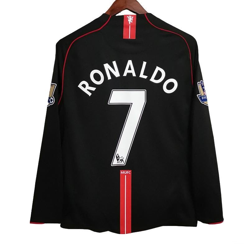 Maillot extérieur rétro Manchester United 2007-2008 à manches longues