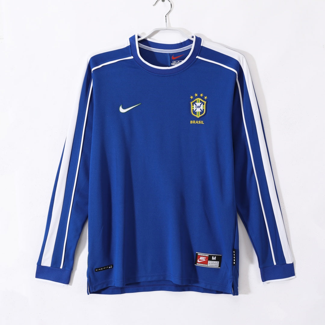 Maillot Brésil Extérieur Rétro 1998 à Manches Longues
