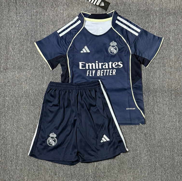 Ensemble Enfant Real Madrid Extérieur 2025/26 – Tenue Officielle de Football