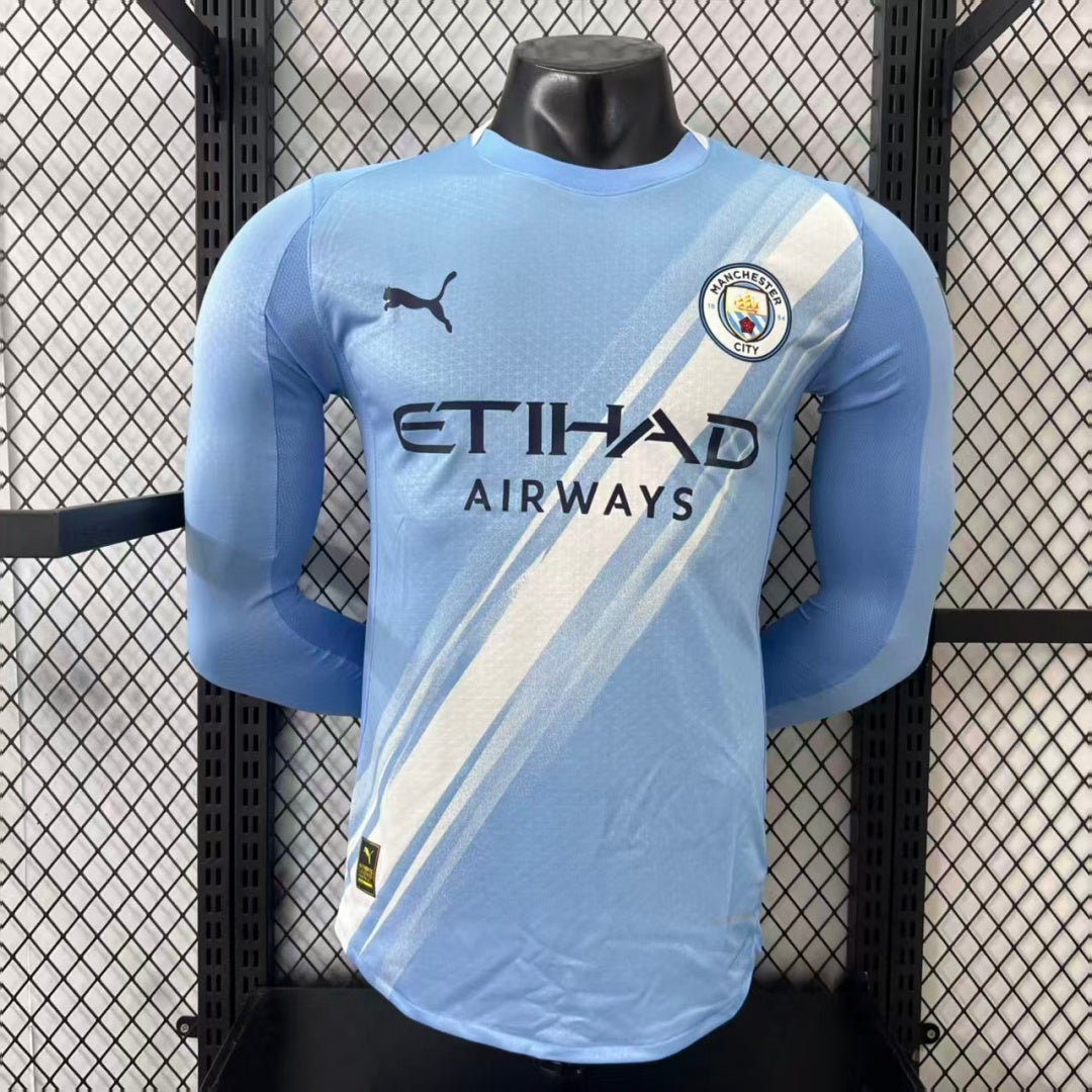 Maillot Manchester City Domicile 2025/2026 – Version Joueur à Manches Longues