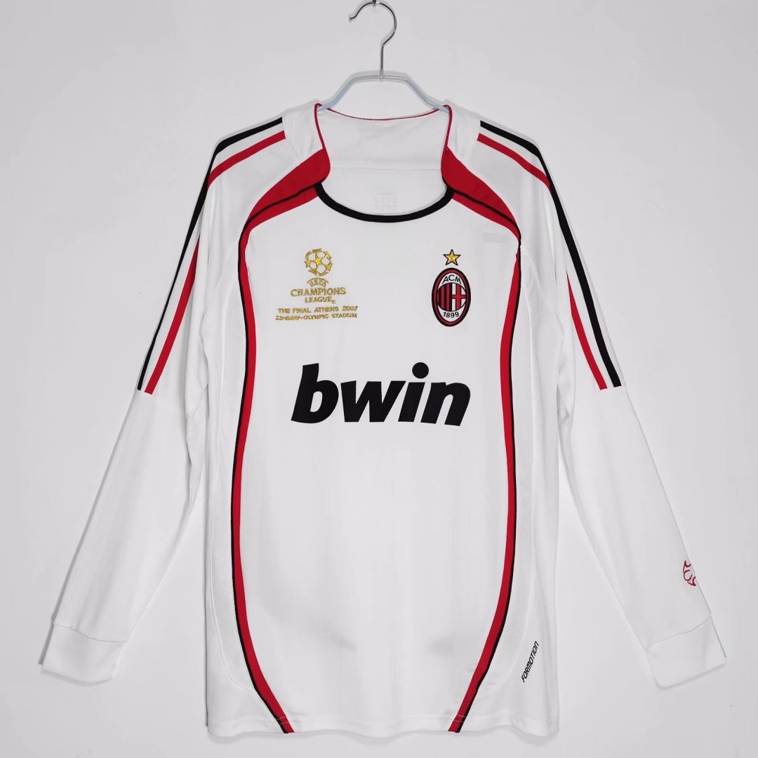 Maillot Extérieur Rétro AC Milan 2006-2007 à Manches Longues