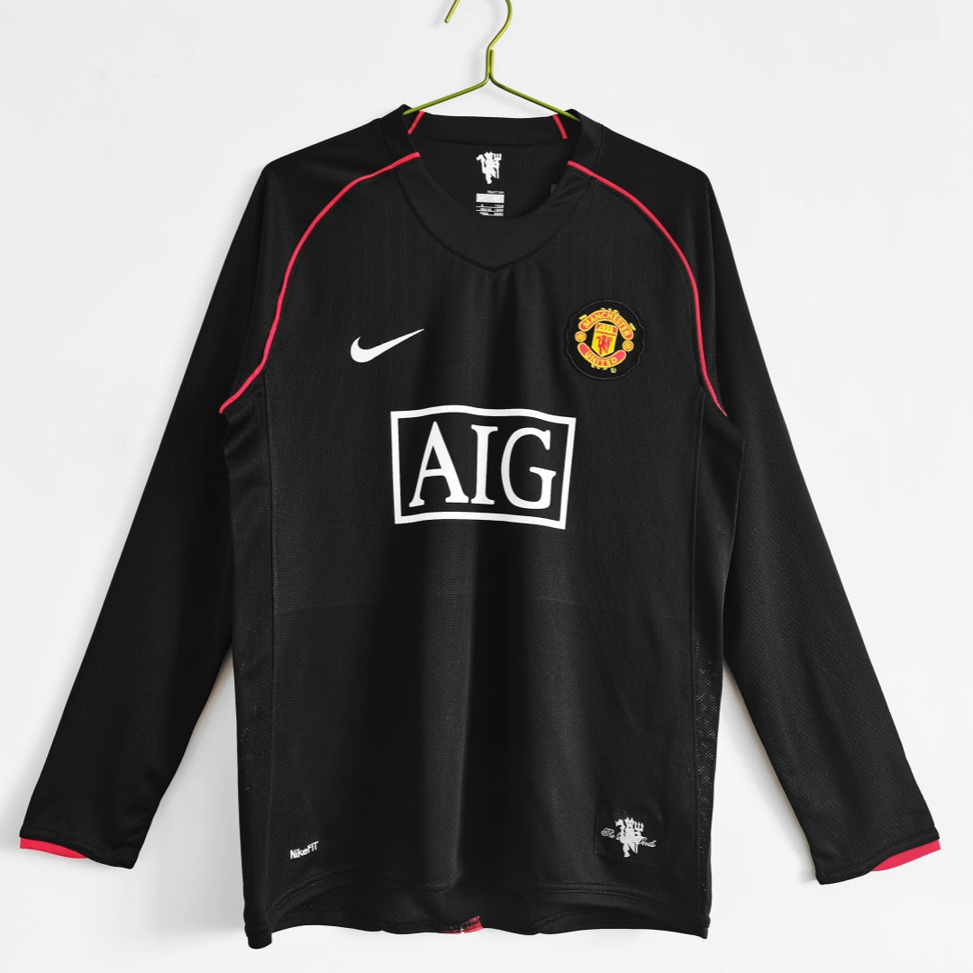 Maillot extérieur rétro Manchester United 2007-2008 à manches longues