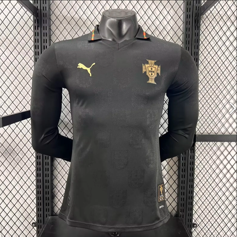 Maillot Joueur Portugal 25/26 Noir à Manches Longues