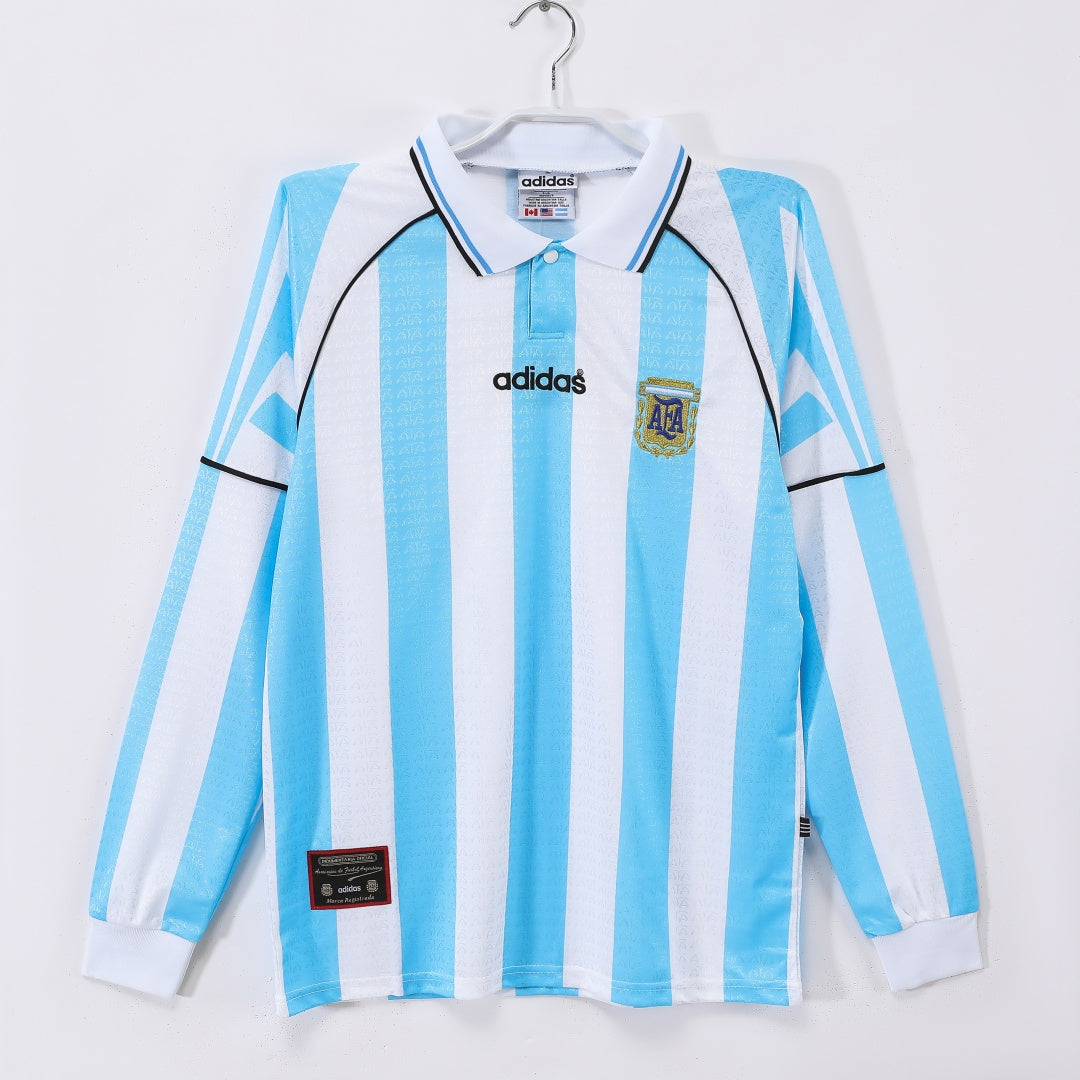 Maillot Rétro Argentine Domicile 1997-1998 à Manches Longues