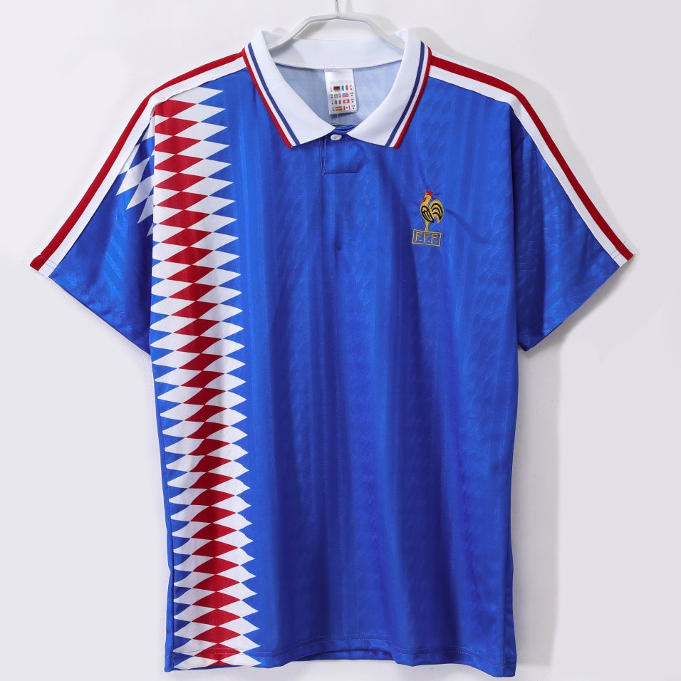 Maillot Rétro France Domicile 1994 – Style Iconique de l’Équipe de France
