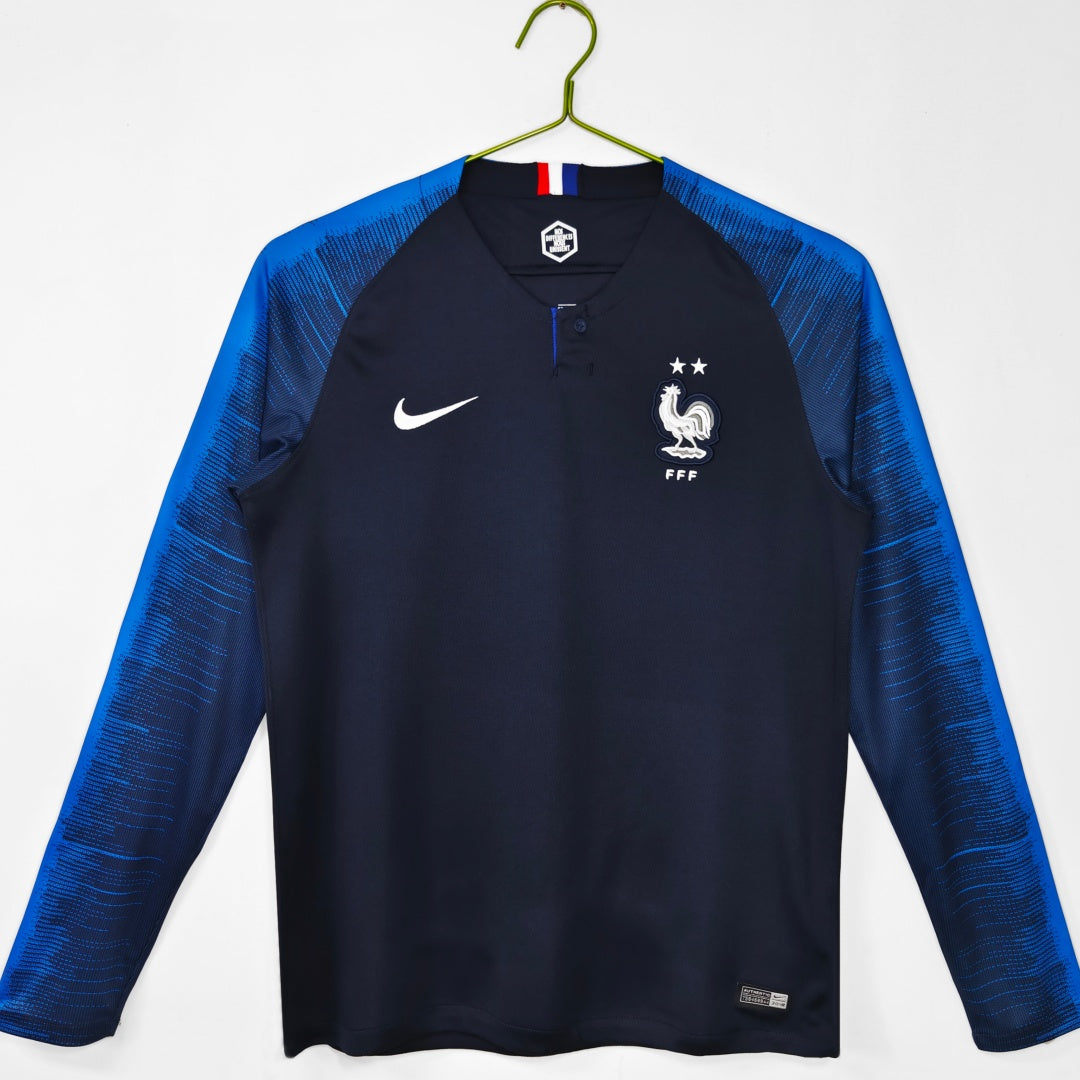 Maillot Retro France Domicile 2018 à Manches Longues