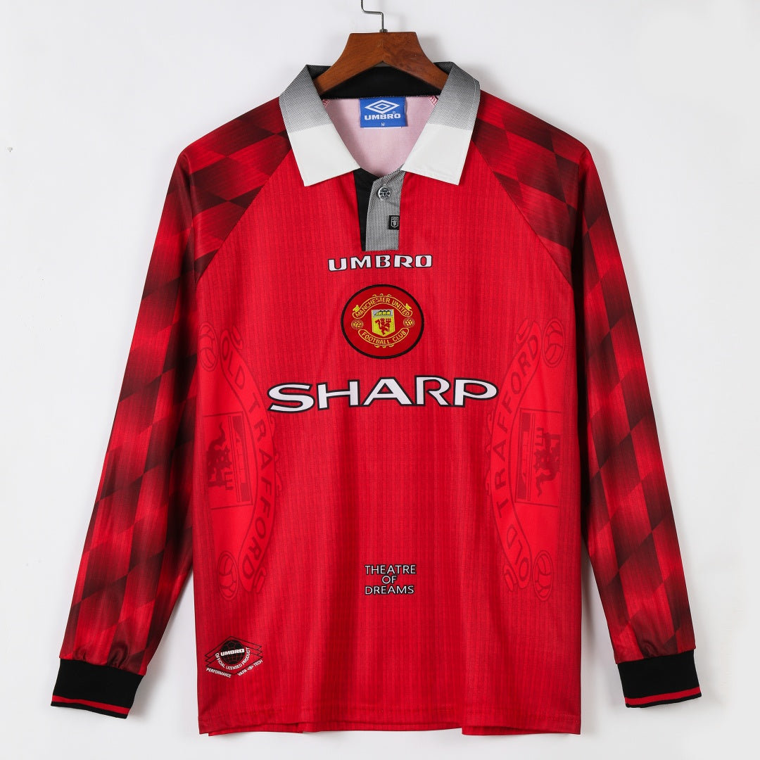Maillot Rétro Domicile Manchester United 1996-1997 à Manches Longues