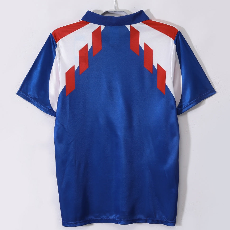 Maillot Rétro France Domicile 1990 – Style Légendaire de l’Équipe de France