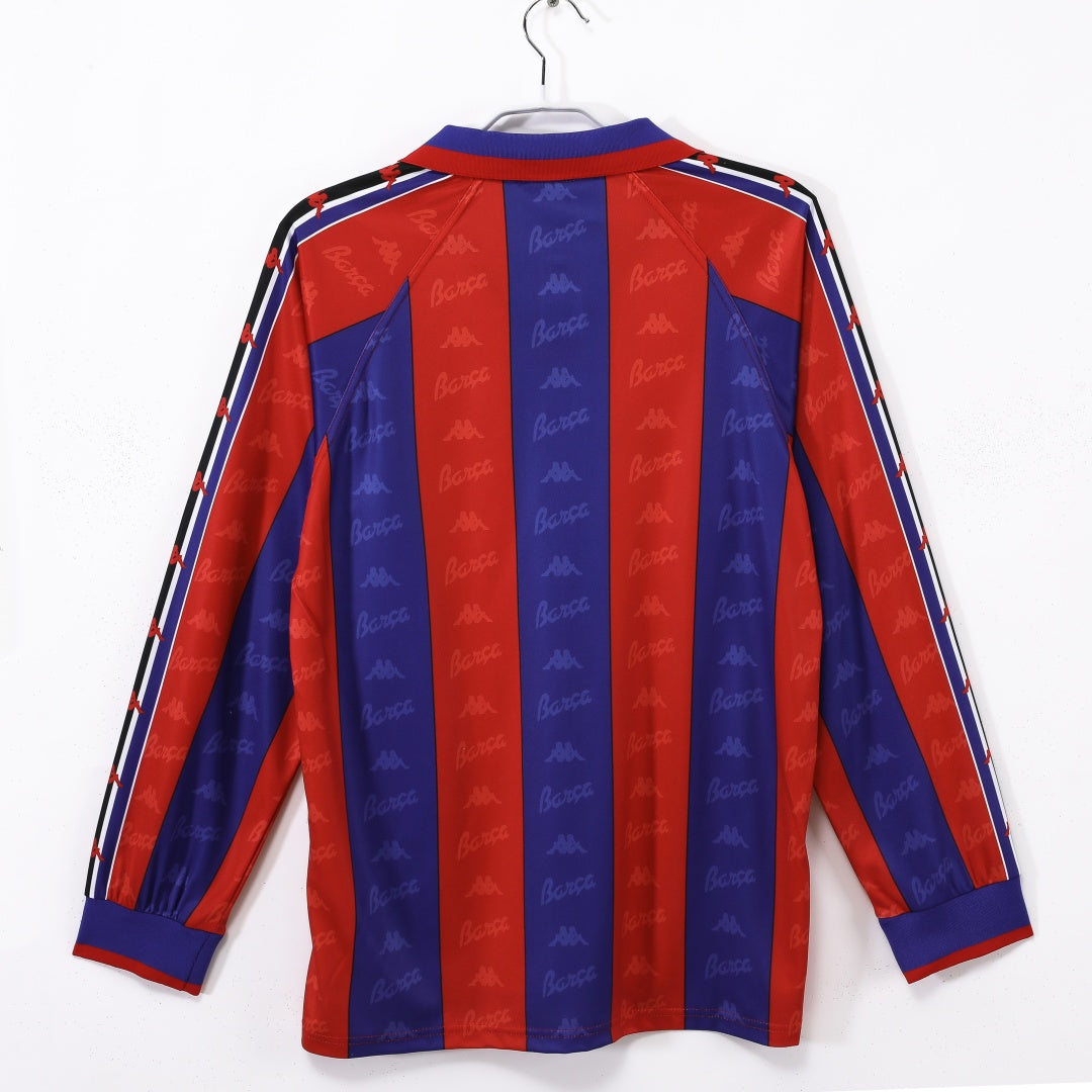 Maillot Rétro FC Barcelone Domicile 1995-1997 à Manches Longues